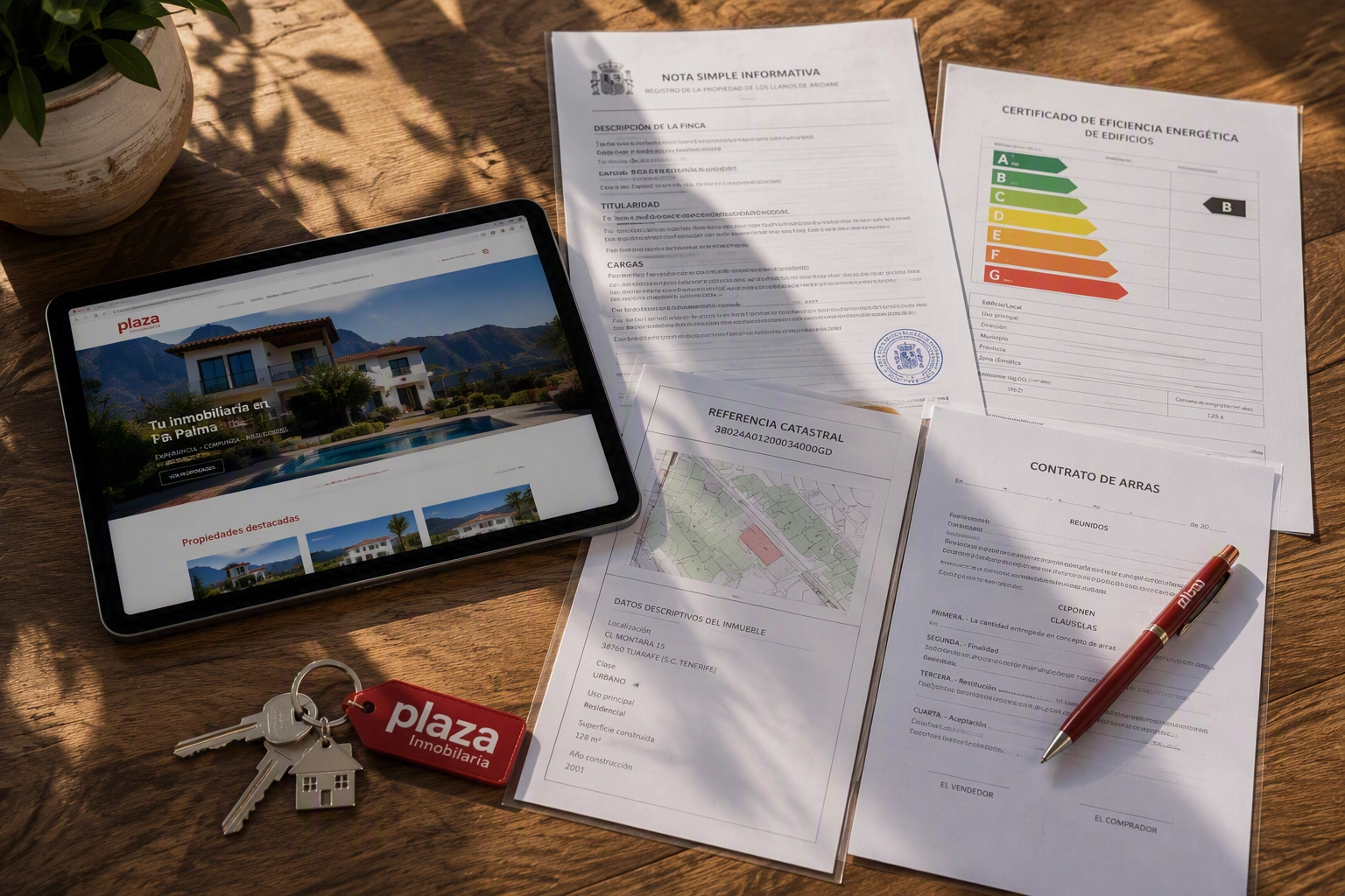 Professioneller Immobilienverkauf auf La Palma mit spanischen Immobilienunterlagen, Immobilienbewertung und Plaza Inmobiliaria